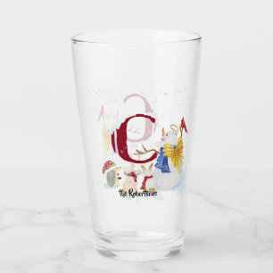 Monogram Brev C Snowy jul Angel Snögubbe Glaskopp