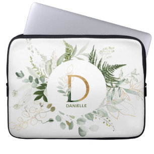 Monogram Brev D Fern & Succulent Laptop sleeve