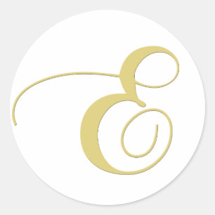 Monogram Brev E Golden Single Runt Klistermärke