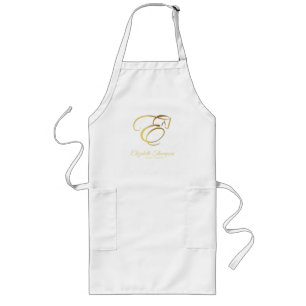 Monogram Brev E-häst i guld färg Långt Förkläde