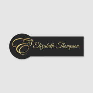 Monogram Brev E-häst i guld färg Namnbricka