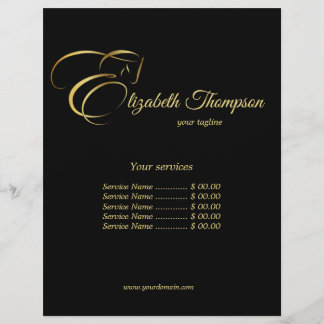Monogram Brev E-häst i guld färg Reklamblad
