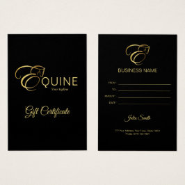 Monogram Brev E-häst i guld färg Visitkort