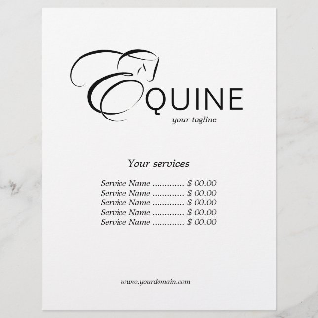 Monogram Brev E Horse Reklamblad (Framsidan)