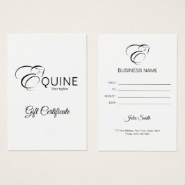 Monogram Brev E Horse Visitkort