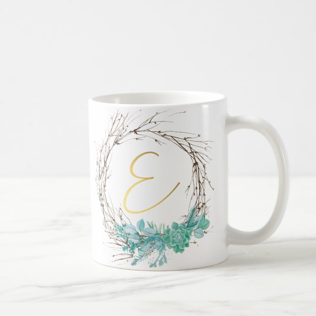 Monogram brev E i utandning Kaffemugg (Höger)