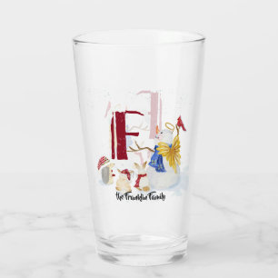 Monogram Brev F Adsible Angel Snögubbe Forest Glaskopp