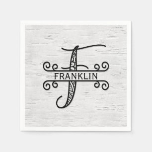 Monogram Brev F med familjen Namn Pappersservett