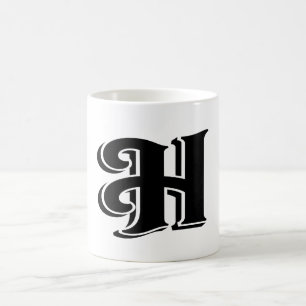 Monogram Brev H Namn Initial Kaffemugg