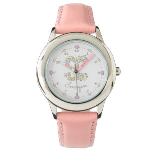 Monogram brev I-blommans eget namn Imogen Armbandsur