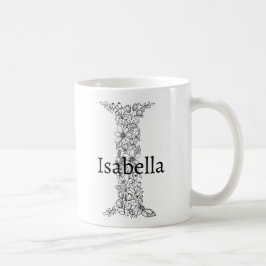 Monogram Brev I Svartvit botanisk Blommigt Kaffemugg