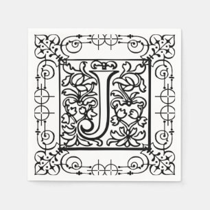 Monogram brev J Pappersservett