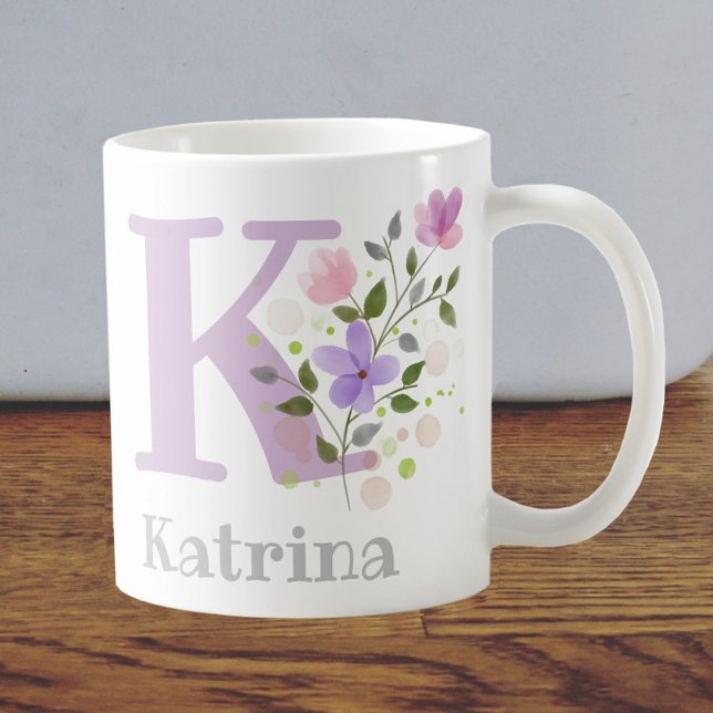 Monogram Brev K & Christian Namn Kaffemugg (Skapare uppladdad)