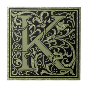 Monogram Brev K första Brev Kakelplatta