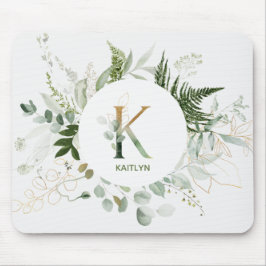 Monogram Brev K Greenery Wand Mouse Pad Musmatta