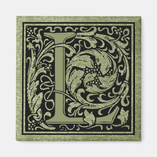 Monogram Brev L första Brev Magnet