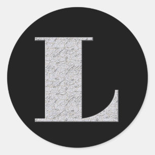 Monogram Brev L Runt Klistermärke