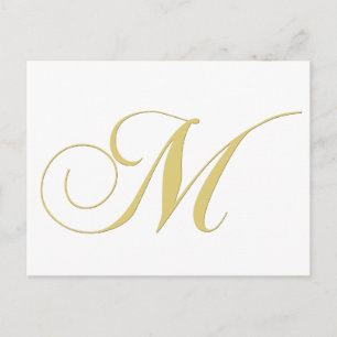 Monogram Brev M Golden Single Vykort