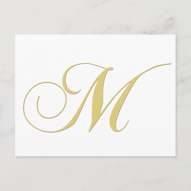 Monogram Brev M Golden Single Vykort (Framsida)