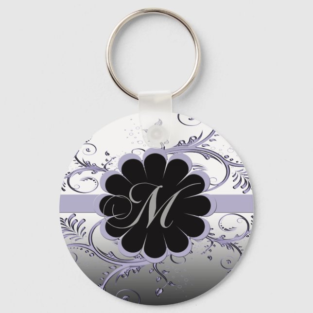 Monogram Brev M Violet Nyckelring (Framsida)