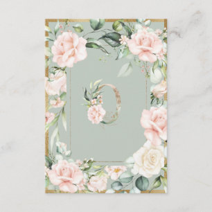 Monogram Brev O Blommigt - tackkort Tack Kort