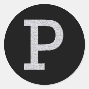 Monogram Brev P Runt Klistermärke