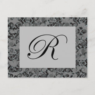 Monogram Brev R Vykort