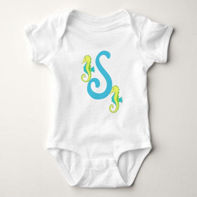 Monogram Brev S Monogrammed Seahorse Sea Horse Tröja (Framsida)