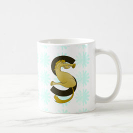 Monogram Brev S Pony Distress Flower Mönster Kaffemugg
