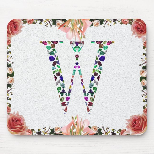 Monogram Brev W - Gemstone-design Musmatta (Framsidan)