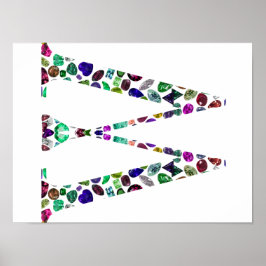 Monogram Brev W - Gemstone-design Poster