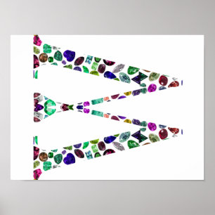 Monogram Brev W - Gemstone-design Poster