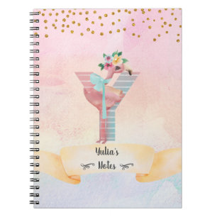 Monogram Brev Y Baby Flamingo Girly Daily Diary Anteckningsbok