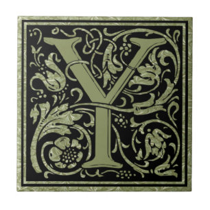 Monogram Brev Y Brev Kakelplatta