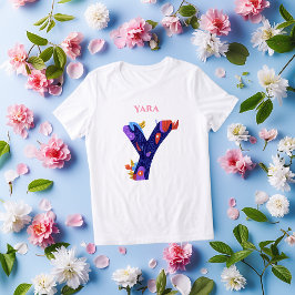 Monogram - Brev Y-färgad och konstnärlig födelseda T Shirt