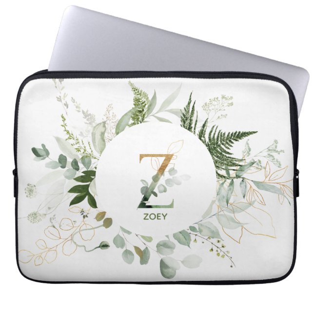 Monogram Brev Z Folium Utandning Laptop sleeve (Framsidan)