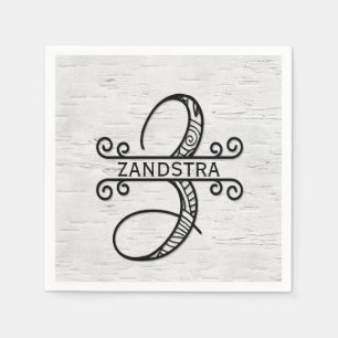 Monogram Brev Z med familjen Namn Pappersservett