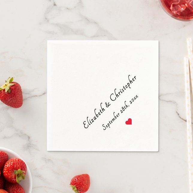 Monogram Bride Groom Bröllop Datum Party Cocktail Pappersservett (Monogram Bride Groom Wedding Date Party Cocktail Napkins)