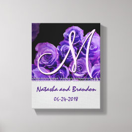 Monogram Bride och Groom med Lila Ro Canvastryck