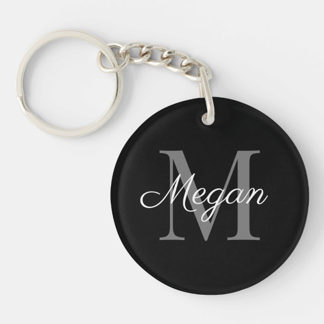 Monogram Bridesmaid Gift med Namn Black (Framsidan)