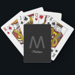 Monogram Bridesmaid Marskalkar Bröllop Gift Favor Casinokort<br><div class="desc">Monogrammade inledande och anpassade namnmallar som du kan redigera. Designad med grått,  svart anpassningsbar färg!</div>