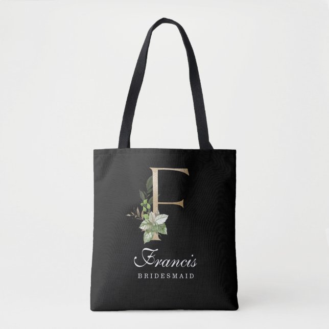 Monogram Bridesmaid Tote Tygkasse (Framsida)
