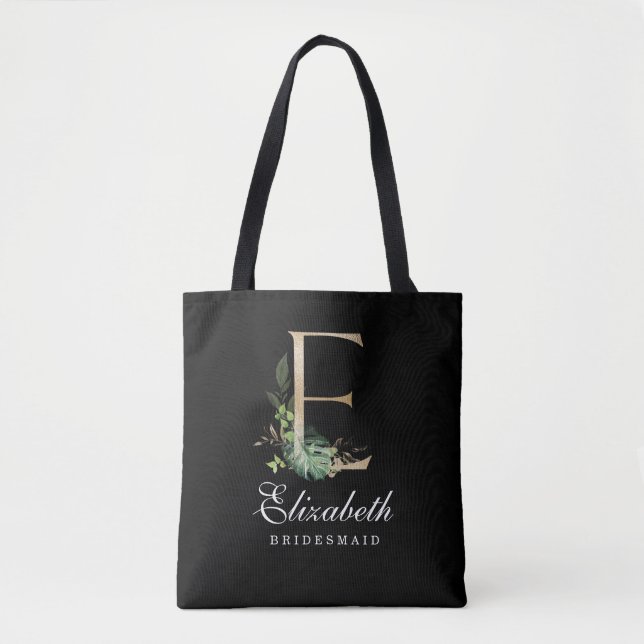 Monogram Bridesmaid Tote Tygkasse (Framsida)