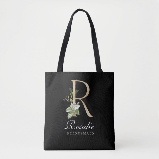 Monogram Bridesmaid Tote Tygkasse (Framsida)