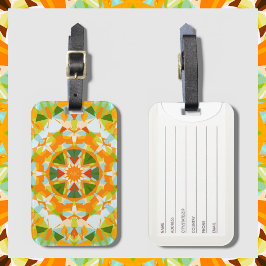 Monogram Bright Orange Grönt Magic Star Girl Bagagebricka