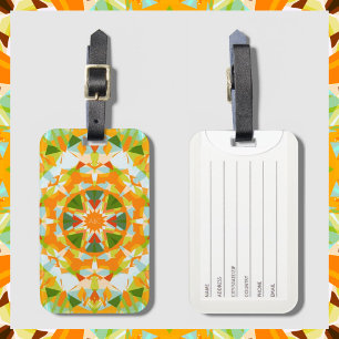 Monogram Bright Orange Grönt Magic Star Girl Bagagebricka