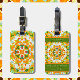 Monogram Bright Orange Grönt Magic Star Girl Bagagebricka