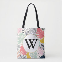 Monogram Bright Summee Tropical Collage Mönster