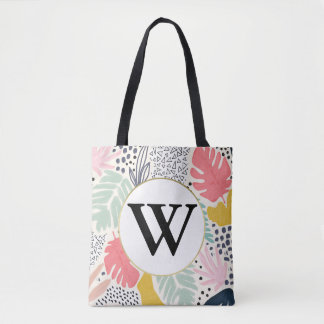 Monogram Bright Summee Tropical Collage Mönster Tygkasse
