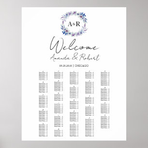 Monogram Bröllop Alfabetiskt sittplatskort Poster